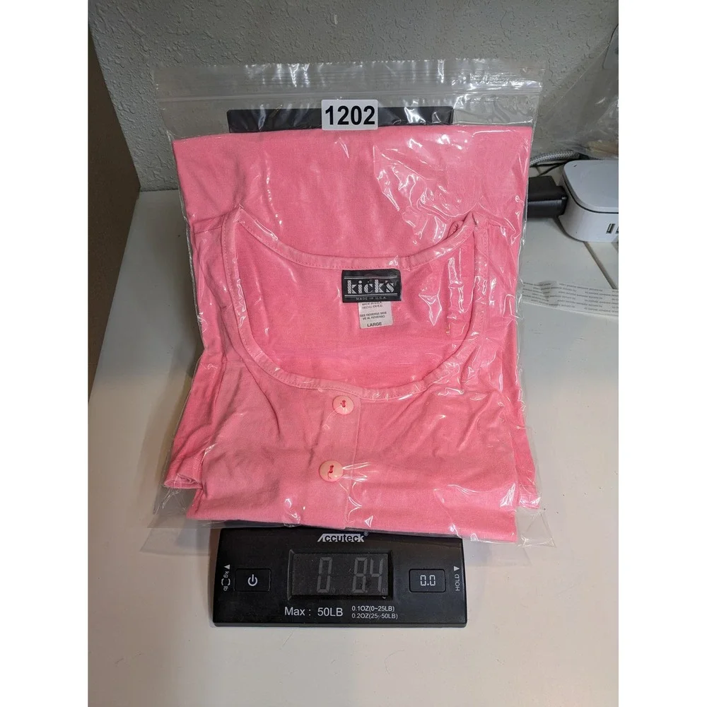 Kicks USA Made Dress Sleeveless Casual Pink Sundress Summer Large Neon 90s y2k‎